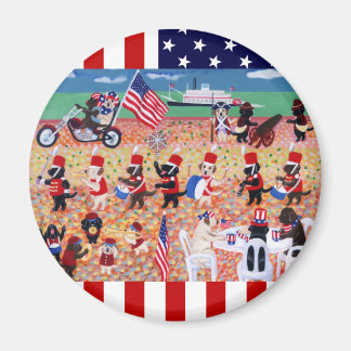 独立記念日のラブラドール マグネット