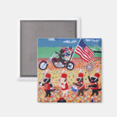 独立記念日のラブラドール マグネット (正面/裏面)