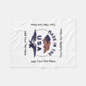 独立記念日のワシおよび旗 フリースブランケット (正面(横))