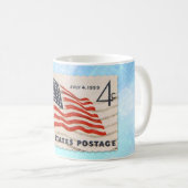 独立記念日のヴィンテージのアメリカの切手 コーヒーマグカップ (正面右)