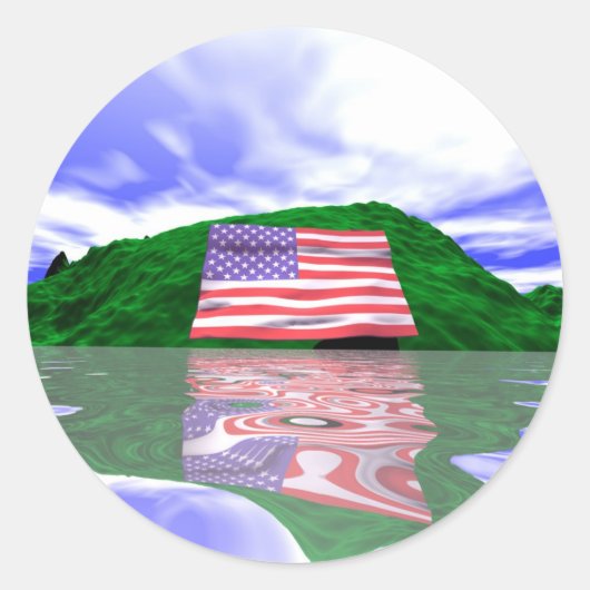 独立記念日の土地 ラウンドシール (正面)