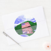 独立記念日の土地 ラウンドシール (封筒)