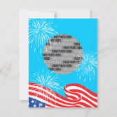 独立記念日の子供の誕生日のパーティの招待状 招待状 (裏面)