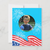 独立記念日の子供の誕生日パーティー招待状 招待状 (裏面)