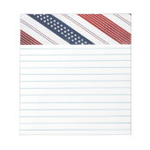 独立記念日の対角の星とストライプ ノートパッド (正面)