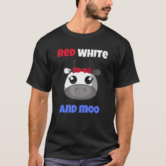 独立記念日の牛 Tシャツ (正面)