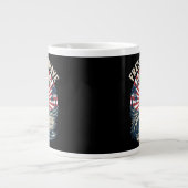 独立記念日の自由の波 ジャンボコーヒーマグカップ (正面)