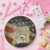 独立記念日の自由の白頭鷲MAGA米国の旗 ペーパープレート (パーティー)