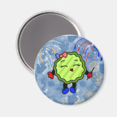 独立記念日の花火休日自由のピクルス マグネット (正面/裏面)