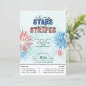 独立記念日の花火大会パーティー 7月4日 招待状 (スタンド正面)