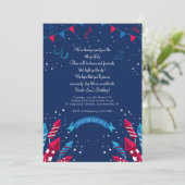 独立記念日の花火招待状 招待状 (スタンド正面)