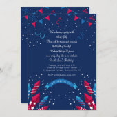 独立記念日の花火招待状 招待状 (正面/裏面)