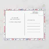 独立記念日の花火赤白青BBQ インビテーションポストカード (裏面)