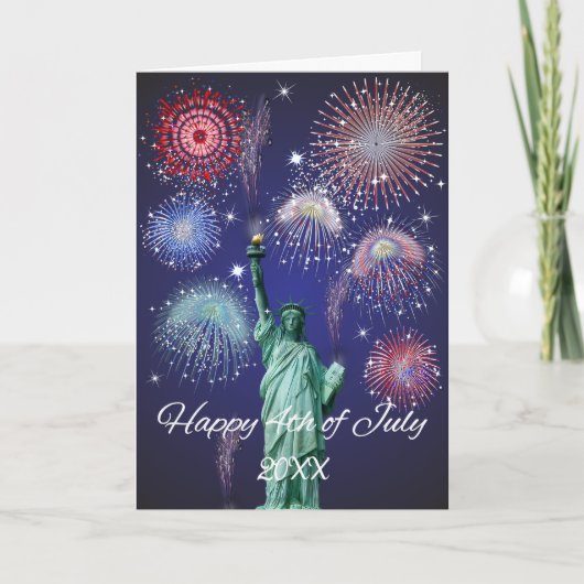 独立記念日の花火 カード (正面)