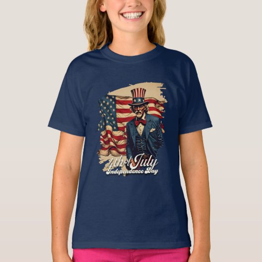 独立記念日の誇り高き魂 Tシャツ (正面)