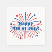 独立記念日の7月のナプキンの幸せ4日 スタンダードカクテルナプキン (正面)