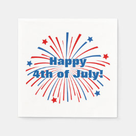 独立記念日の7月のナプキンの幸せ4日 スタンダードカクテルナプキン