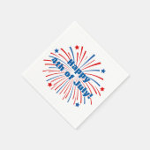 独立記念日の7月のナプキンの幸せ4日 スタンダードカクテルナプキン (角)