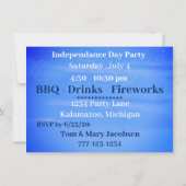 独立記念日の7月4日パーティーBBQ花火 招待状 (裏面)
