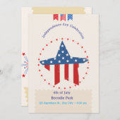 独立記念日へのご招待 招待状 (正面/裏面)