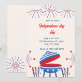 独立記念日への招待状 招待状 (正面/裏面)