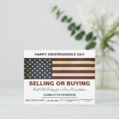 独立記念日または7月不動産実在第4日 ポストカード (スタンド正面)