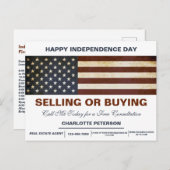 独立記念日または7月不動産実在第4日 ポストカード (正面/裏面)