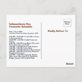 独立記念日または7月不動産実在第4日 ポストカード (裏面)