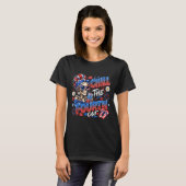 独立記念日をのんびり過ごすスケルトンの愛国心あふれる女の子 Tシャツ (正面フル)
