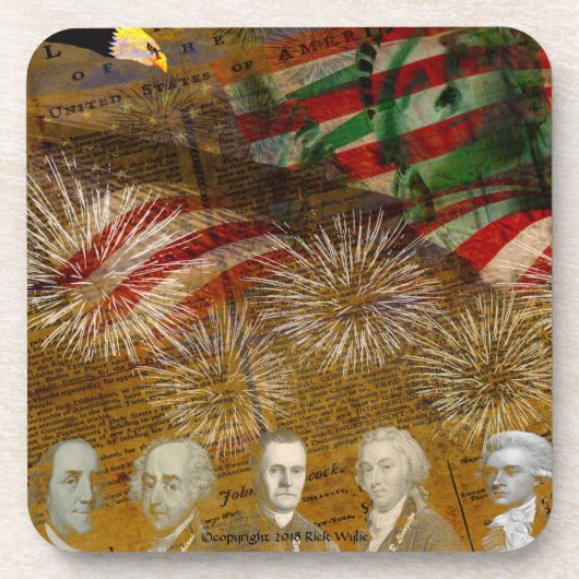 独立記念日を祝って下さい コースター (正面)
