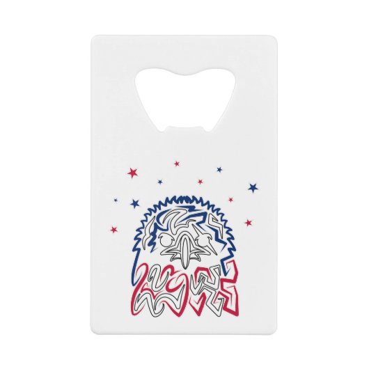 独立記念日アメリカンイーグルスター クレジットカード栓抜き (正面)