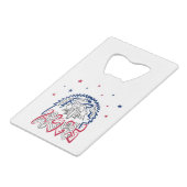 独立記念日アメリカンイーグルスター クレジットカード栓抜き (正面アングル)