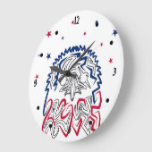 独立記念日アメリカンイーグルスター ラージ壁時計 (傾斜)