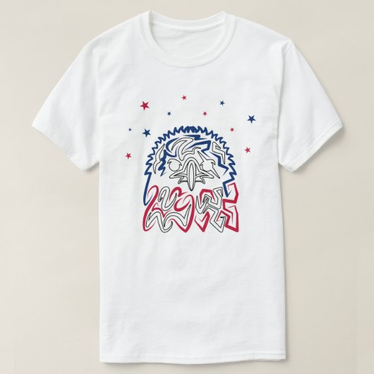 独立記念日アメリカンイーグルスター Tシャツ (デザイン正面)