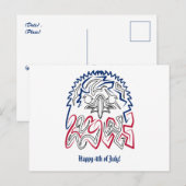 独立記念日アメリカンイーグル ポストカード (正面/裏面)