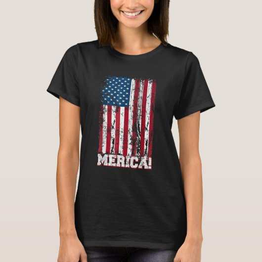 独立記念日アメリカ国旗のパー Tシャツ (正面)