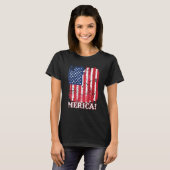 独立記念日アメリカ国旗のパー Tシャツ (正面フル)