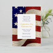 独立記念日アメリカ国旗のフォイル招待状 箔招待状 (立ち正面)