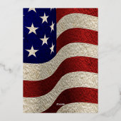 独立記念日アメリカ国旗のフォイル招待状 箔招待状 (裏面)