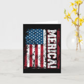 独立記念日アメリカ国旗の愛国者 カード (黄色い花)