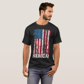 独立記念日アメリカ国旗の愛国者 Tシャツ (正面フル)