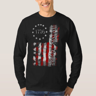 独立記念日アメリカ国旗Patriotic 1776我々T Tシャツ