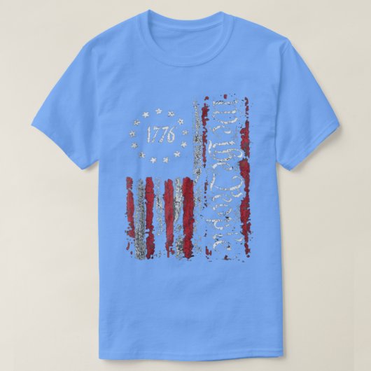 独立記念日アメリカ国旗Patriotic 1776我々T Tシャツ (デザイン正面)