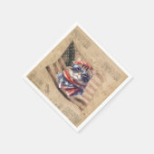 独立記念日アメリカ愛国国旗7月4日 スタンダードカクテルナプキン (角)