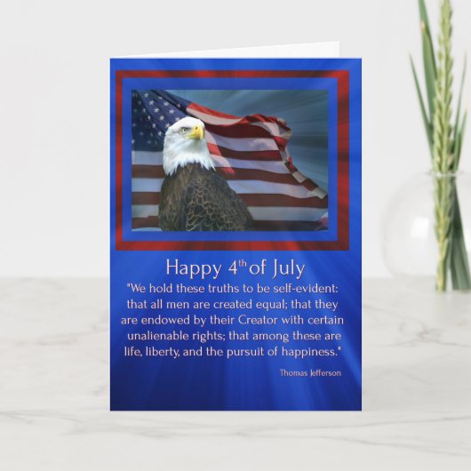 独立記念日イーグルと国旗 カード (正面)