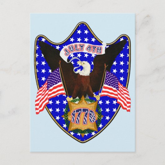 独立記念日イーグル ポストカード (正面)