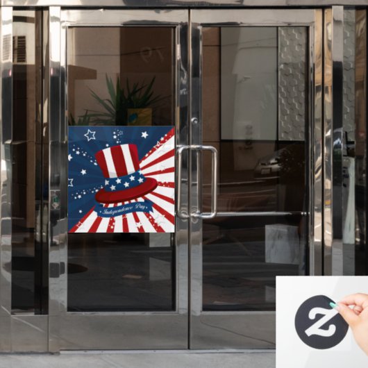 独立記念日ウィンドウの固定 ウィンドウサイン (オフィスドア)