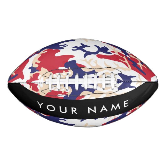 独立記念日カモフラージュあなたの名前をパーソナライズ アメリカンフットボール (正面)