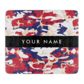 独立記念日カモフラージュあなたの名前をパーソナライズ カッティングボード (正面)