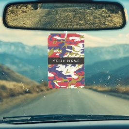 独立記念日カモフラージュあなたの名前をパーソナライズ カーエアーフレッシュナー